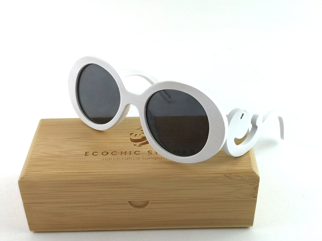 Sophia Bamboo White w/Black Lenses