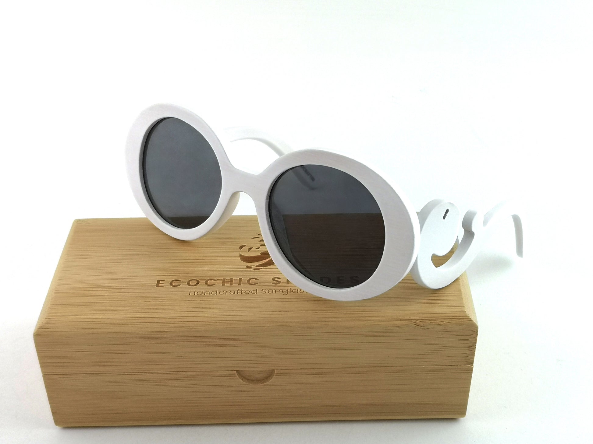Sophia Bamboo White w/Black Lenses