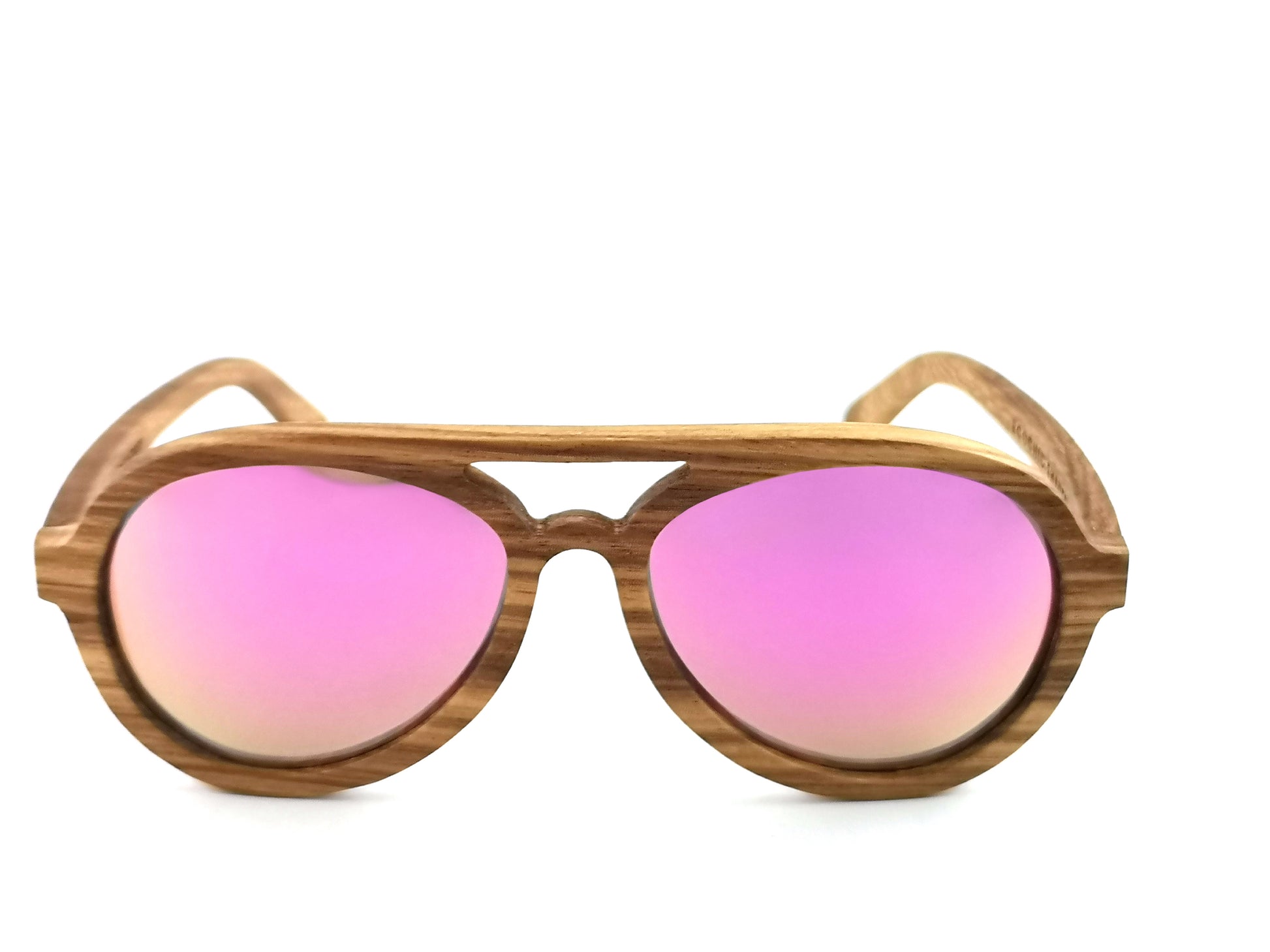 Avion Zebrawood w/Pink Mirrored Lenses