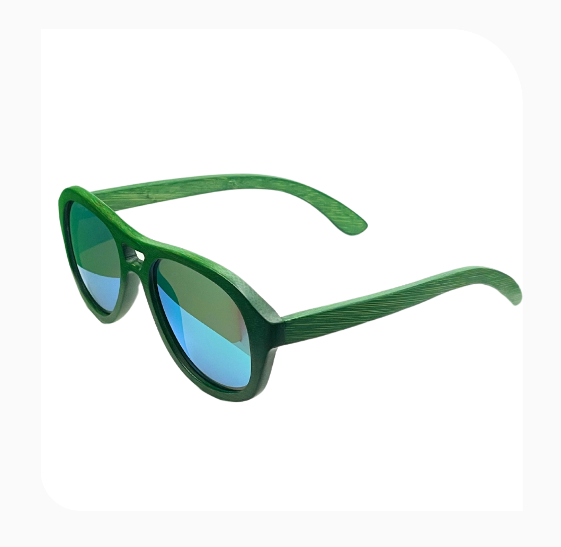 Avion Green Bamboo w/Green Mirrored Lenses image 1