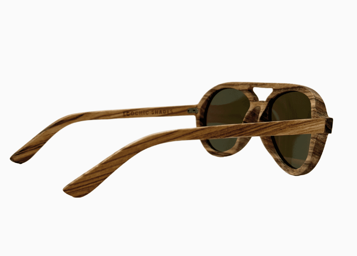 Avion Zebrawood w/Jungle Green Mirrored Lenses image 1