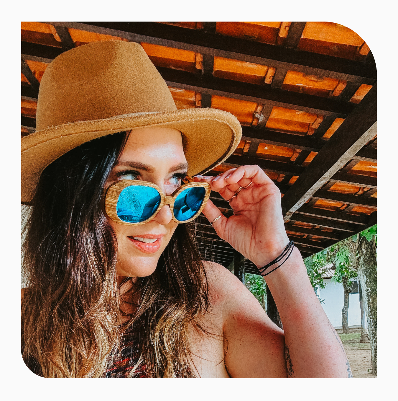 Miranda Zebrawood w/Tahitian Tide Mirrored Lenses (NEW) image 0