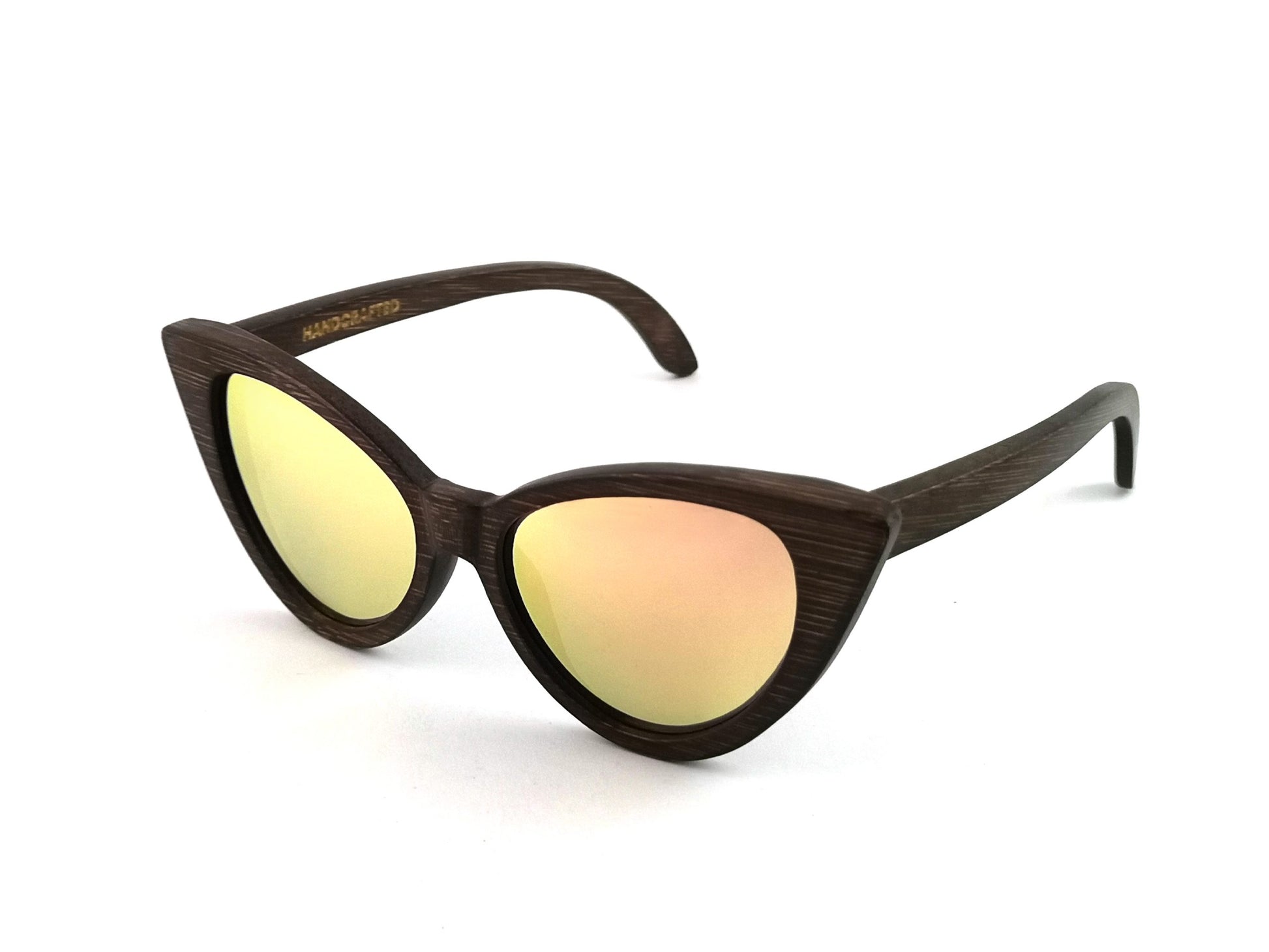 Selina Brown Bamboo w/Pink Lenses Mirrored image 0