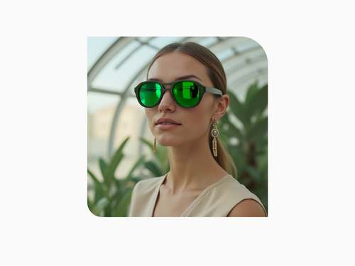 Avion SQ Green Bamboo w/Green Mirrored Lenses