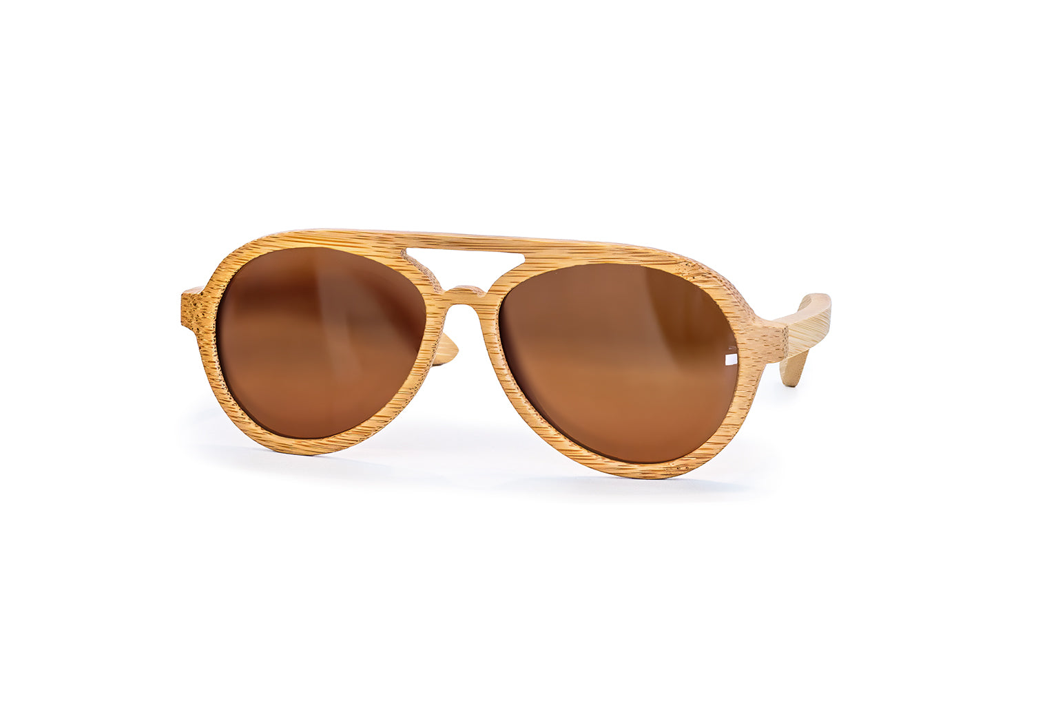 Avion Natural Handcrafted Bamboo Aviator Sunglasses | Tea Polarized UV400
