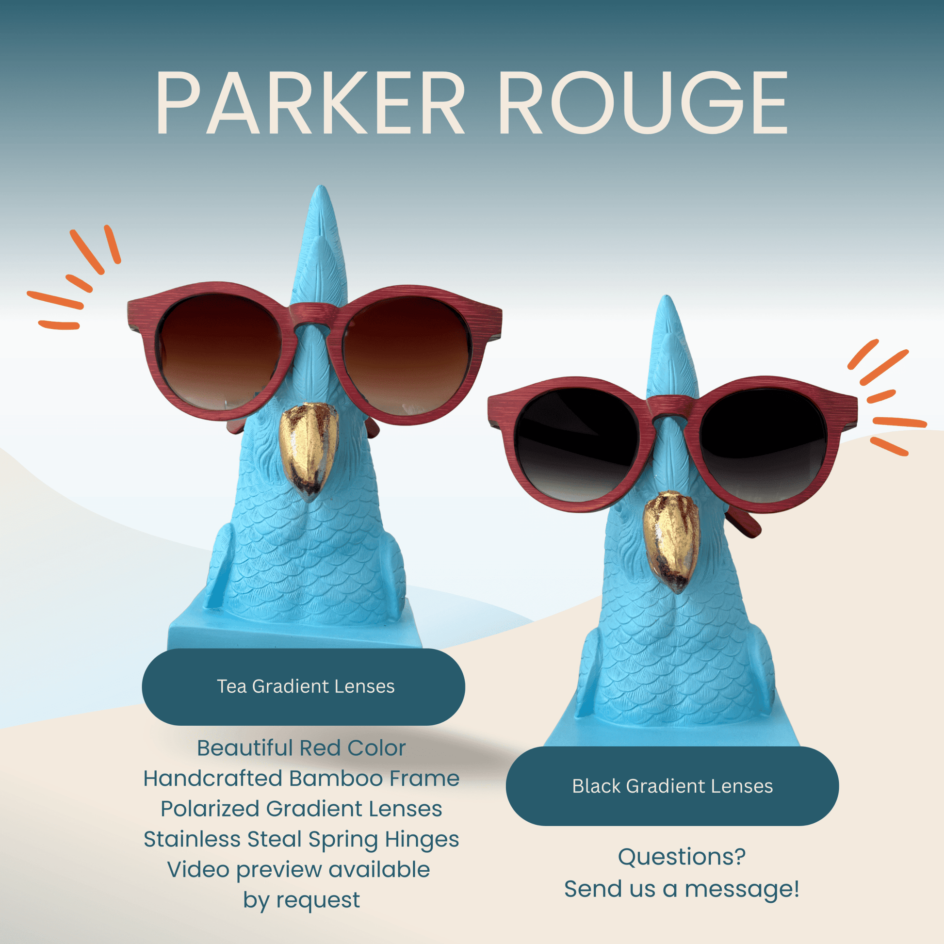 Parker Rouge w/Black Lenses image 3