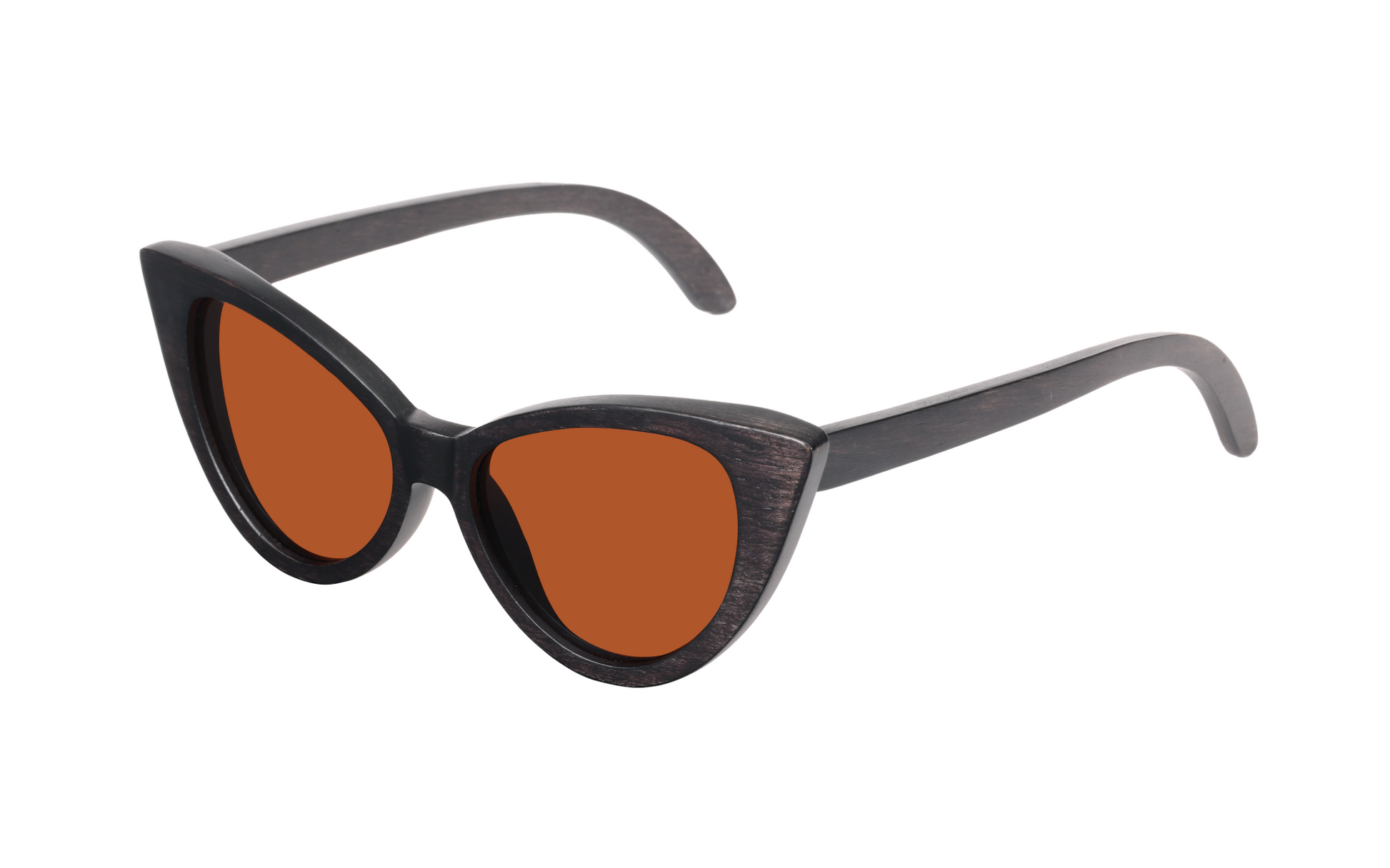 Selina Brown Handcrafted Bamboo Cat-Eye Sunglasses | Tea Polarized UV400