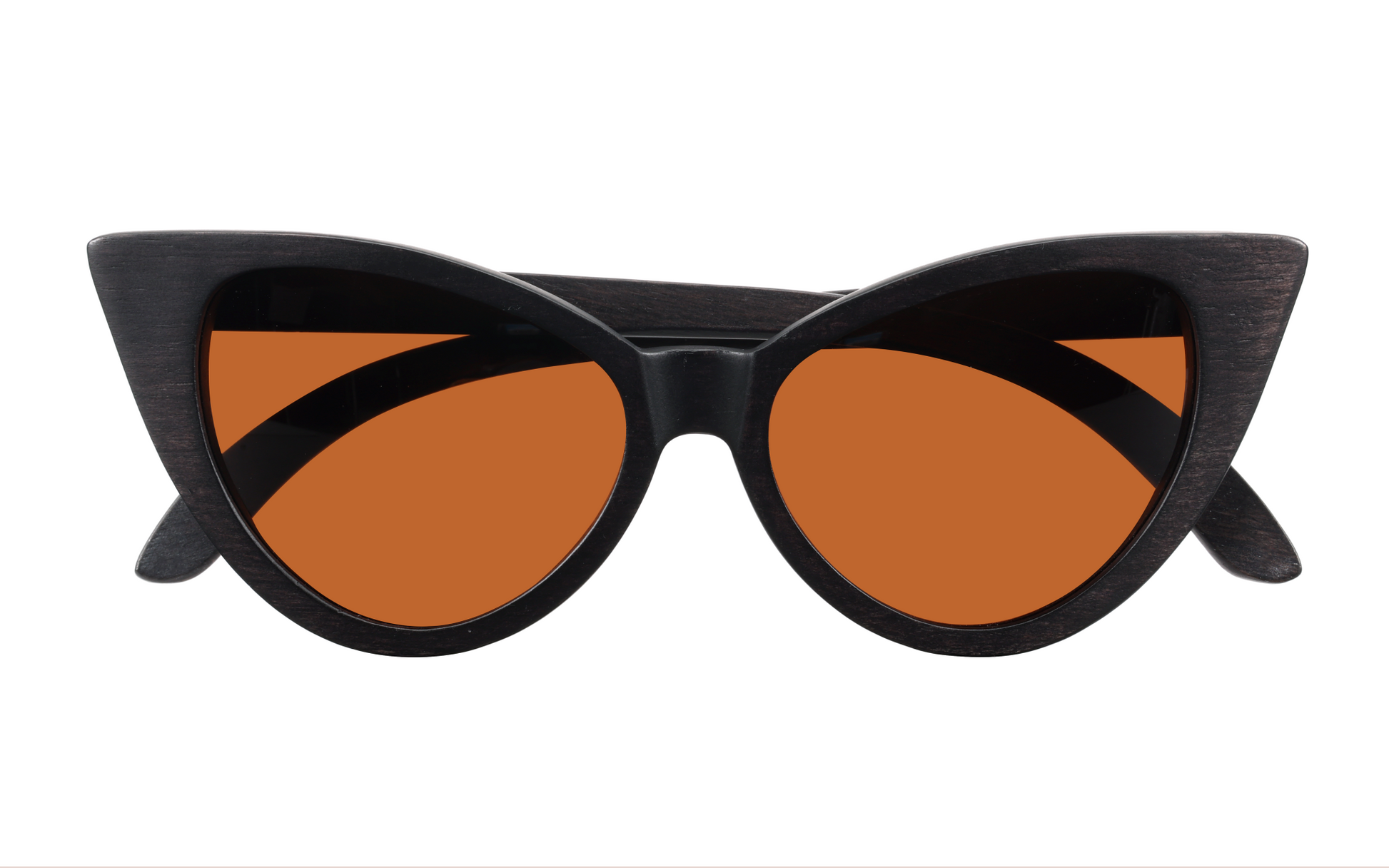 Selina Brown Handcrafted Bamboo Cat-Eye Sunglasses | Tea Polarized UV400