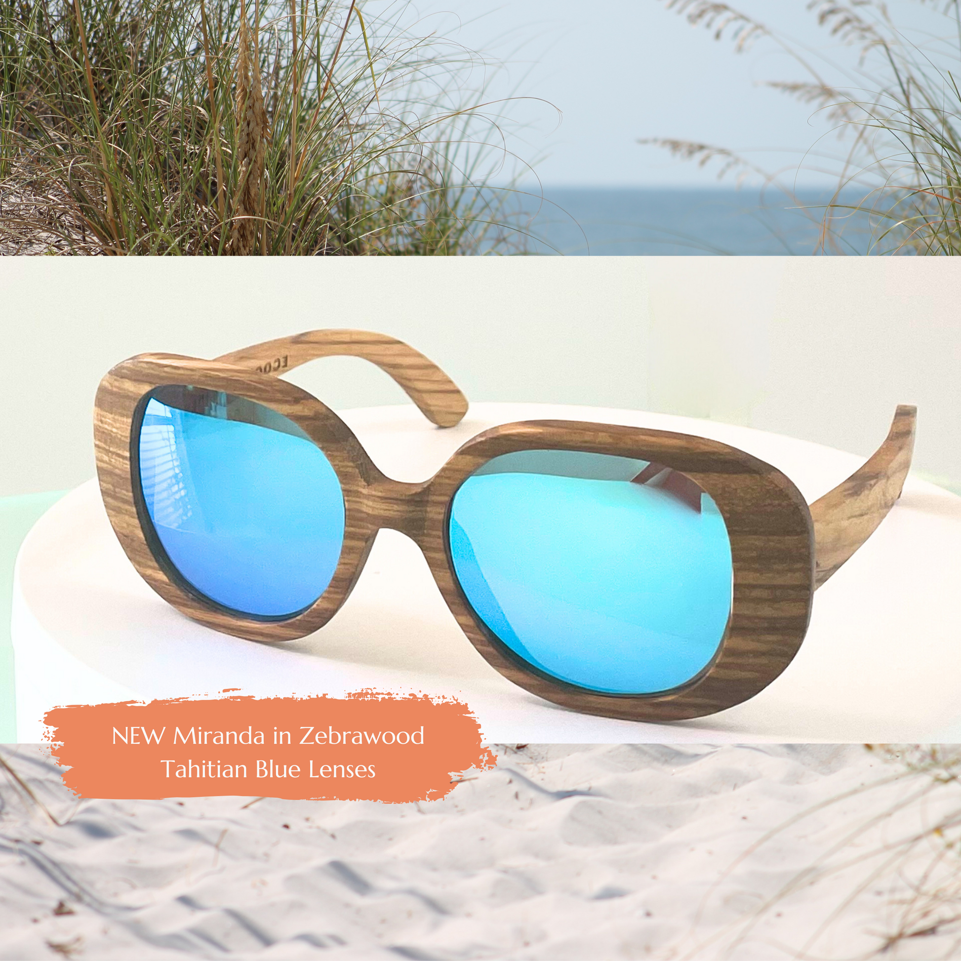 Miranda Zebrawood w/Tahitian Tide Mirrored Lenses (NEW) image 1